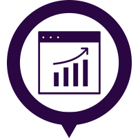 Icon depicting a chart with an upward arrow