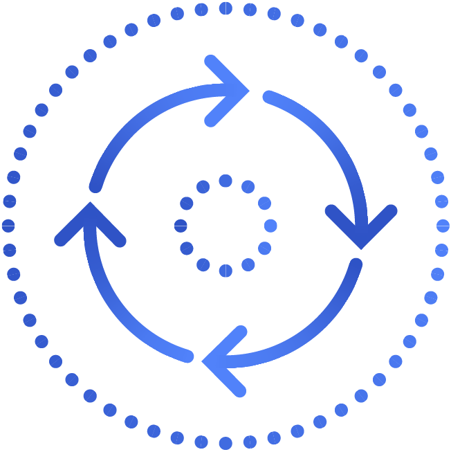 ITSM logo icon of revolving interlinked arrows