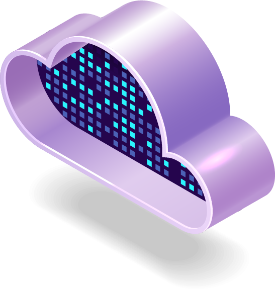 Illustration of a stylised digital cloud.